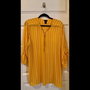 Yellow-orange/White Striped Blouse Size 3x